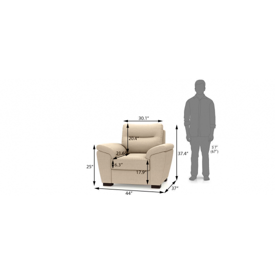 WellFin Single Seater Sofa ( Pearl White )