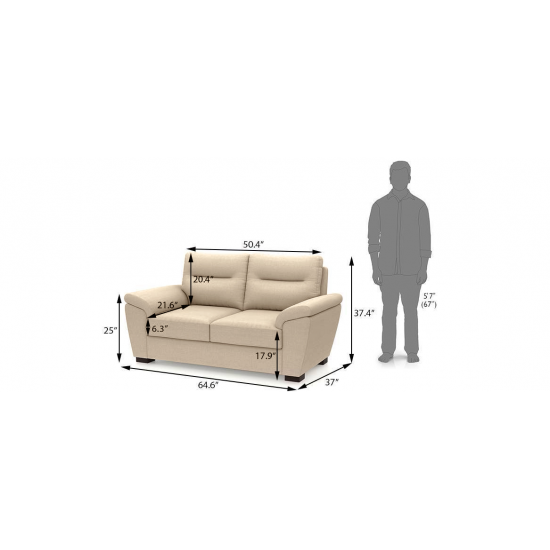 WellFin 2 Seaters Sofa ( Pearl White )