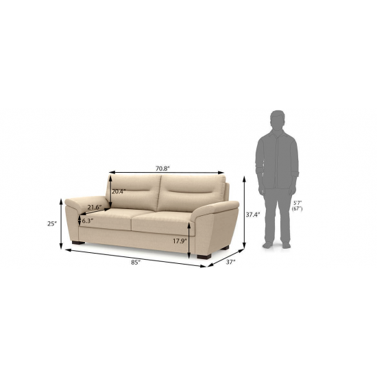 WellFin 3 Seaters Sofa ( Pearl White )