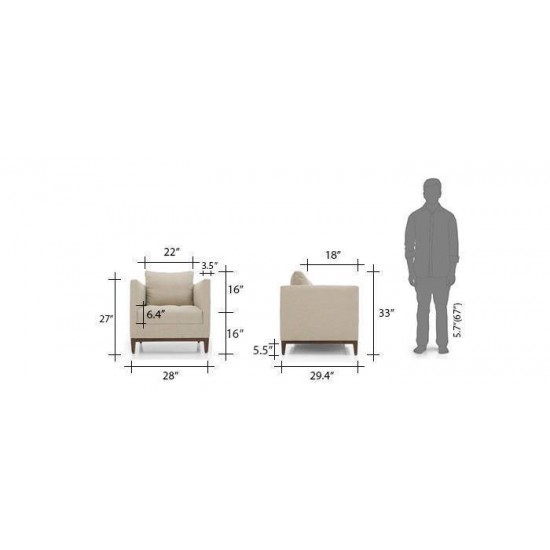 WellFin Single seater Compact Sofa (Vapour Grey)