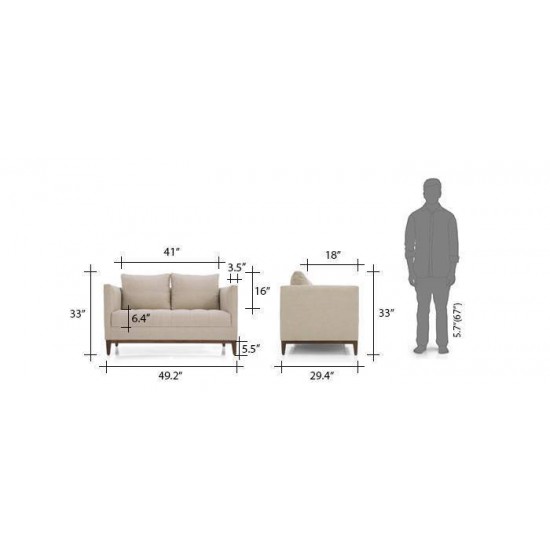 WellFin 2 seaters Compact Sofa (Vapour Grey)