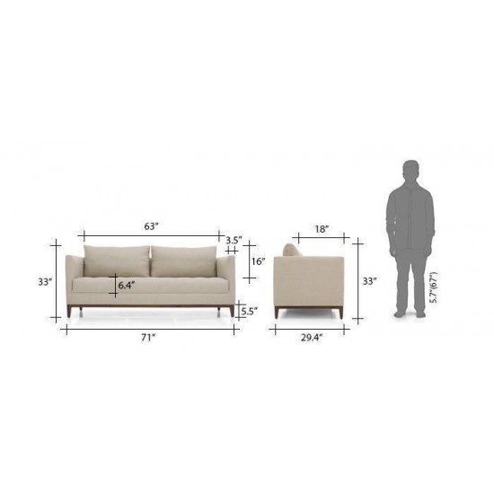 WellFin 3 seaters Compact Sofa (Vapour Grey)