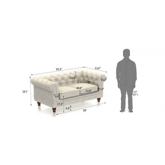WellFin Fabric 2 Seaters Sofa (Dusty Turquoise Velvet)