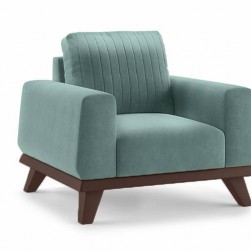 WellFin Granada Single seater Sofa (Dusty Turquoise Velvet)