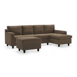 WellFin Sectional Sofa (Fossil Brown)