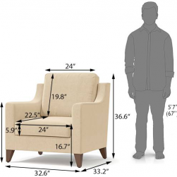 WellFin Single Seater Sofa Chair (Grey)