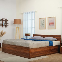 WellFin Engineered Wood Bed with Storage (78*60 inch) / (1.98m*1.52m)