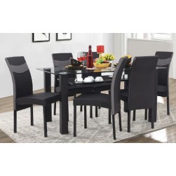 Wellfin 302 Glass top dining set