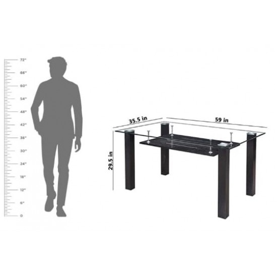 Wellfin 302 Glass top dining set
