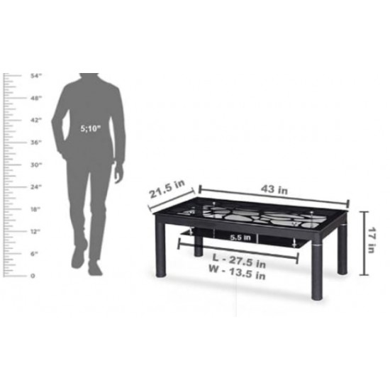 Wellfin 150 Glass top Coffee table