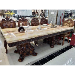 Marble Dining Set 8 Seater ( MAHARAJA Design )