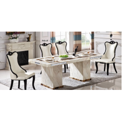 Marble Dining Table 6 Seater ( Double Leg )