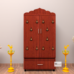 DOUBLE DOOR ENGINEERING WOOD POOJA MANDIR STAND - 11