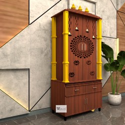DOUBLE DOOR ENGINEERING WOOD POOJA MANDIR STAND - 13 DOUBLE DOOR ENGINEERING WOOD POOJA MANDIR STAND - 13