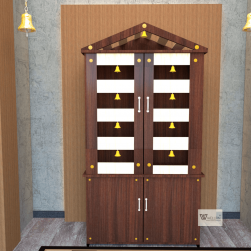 DOUBLE DOOR ENGINEERING WOOD POOJA MANDIR STAND - 09