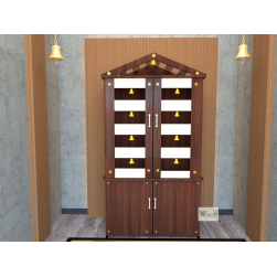 DOUBLE DOOR ENGINEERING WOOD POOJA MANDIR STAND - 09