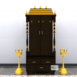DOUBLE DOOR ENGINEERING WOOD POOJA MANDIR STAND - 10