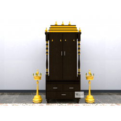DOUBLE DOOR ENGINEERING WOOD POOJA MANDIR STAND - 10