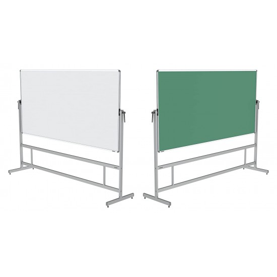 WellFin Revolving & Portable Whiteboard Stand for Office & School with 4x6 Feet Double-Sided Prima Magnetic Writing Board (White + Chalk), Duster, Markers and Magnets WellFin Revolving & Portable Whiteboard Stand for Office & School with 4x6 Feet Double-Sided Prima Magnetic Writing Board (White + Chalk), Duster, Markers and Magnets